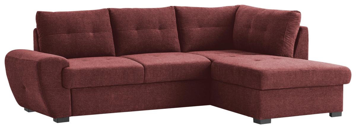 Sarokgarnitúra "burner" Burner - borvörös, Modern, textil (244/88/174cm)