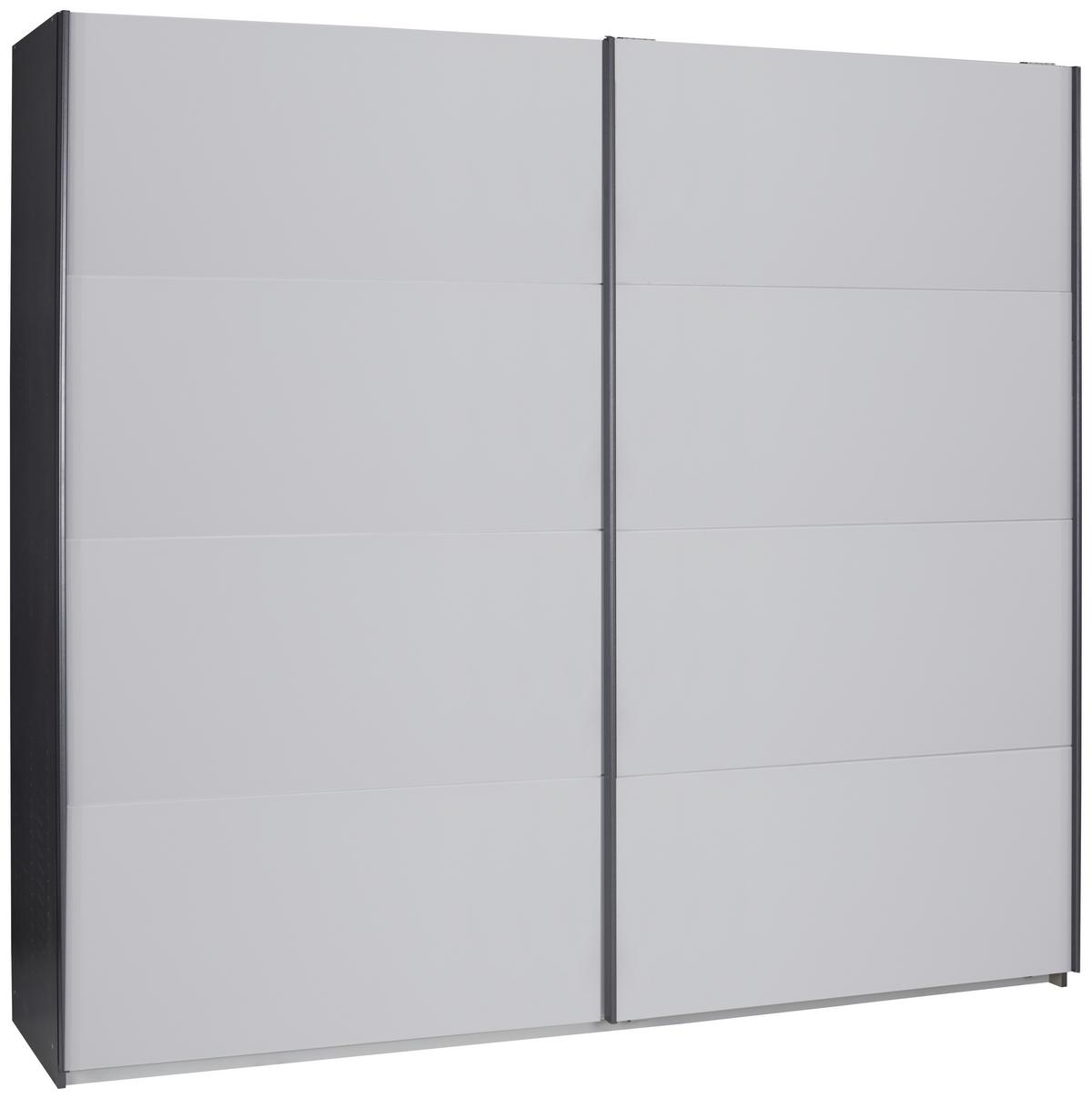 Skříň s posuvnými dveřmi Feldkirch 9, 271/210 cm - tmavě šedá/vysoce lesklá šedá, Moderní, kov/kompozitní dřevo (271/210/62cm)