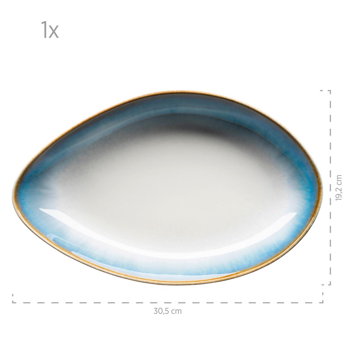 Schüsselset Aus Steinzeug La Sinfonia 2--Teilig. Hellblau - Weiß/Hellblau, Basics, Keramik (35/9,7/24cm) - Mäser
