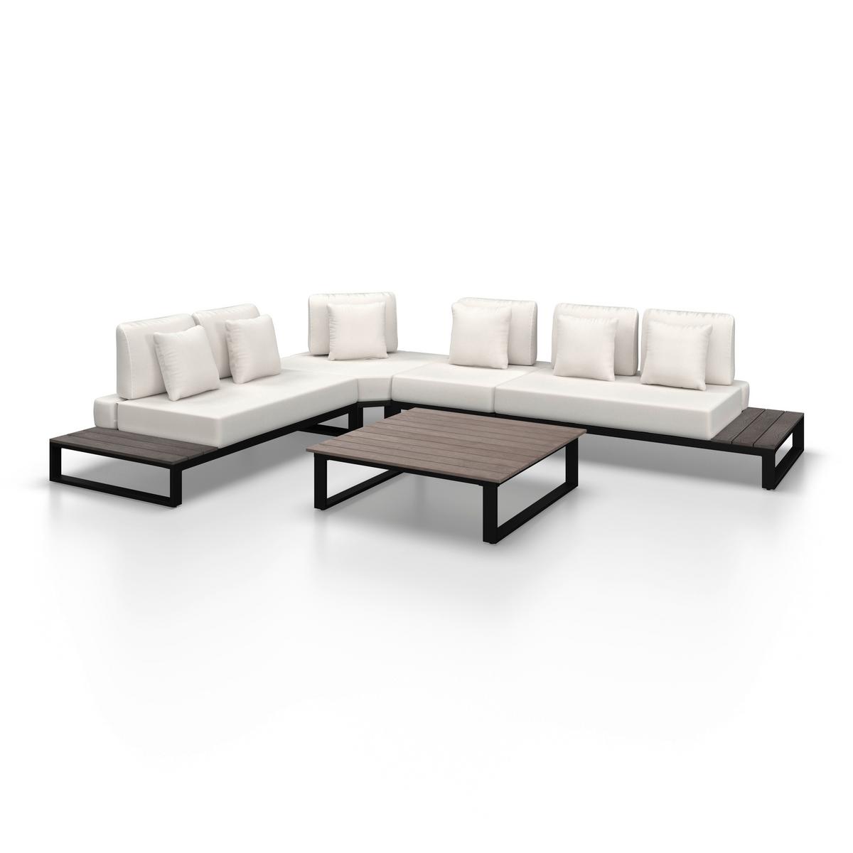 TERASOVÁ SEDACÍ SOUPRAVA SILVANO - bílá/šedá, Moderní, kov/textil (323/79cm) - Bessagi Garden