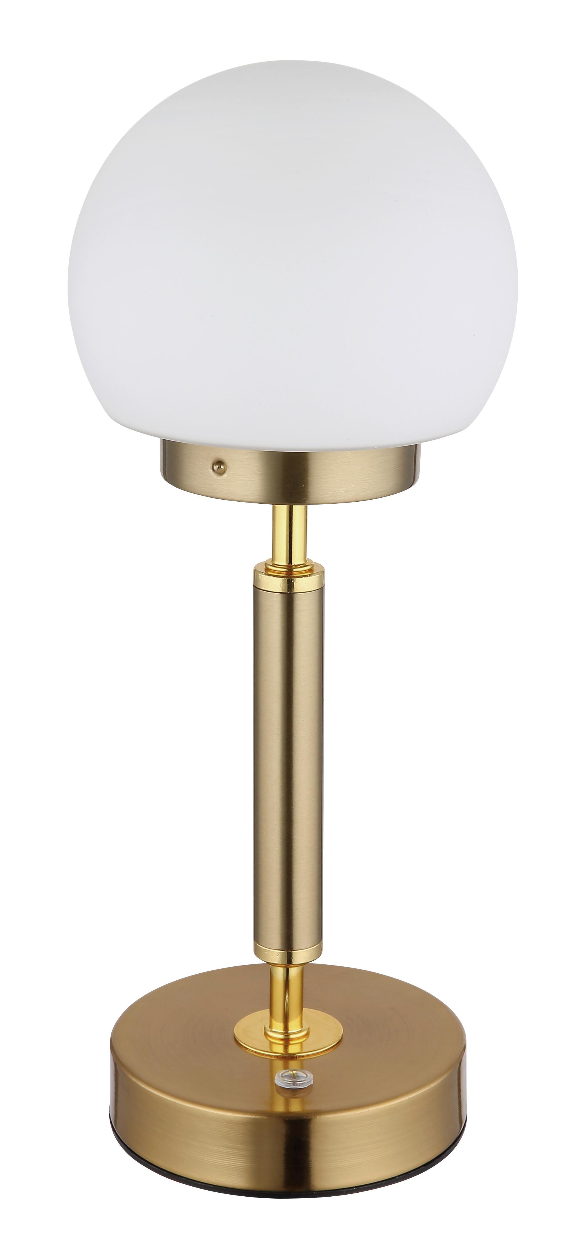 LED-Tischleuchte 21033m - Messingfarben/Opal, KONVENTIONELL, Glas/Kunststoff (11,5/28,5cm) - Globo