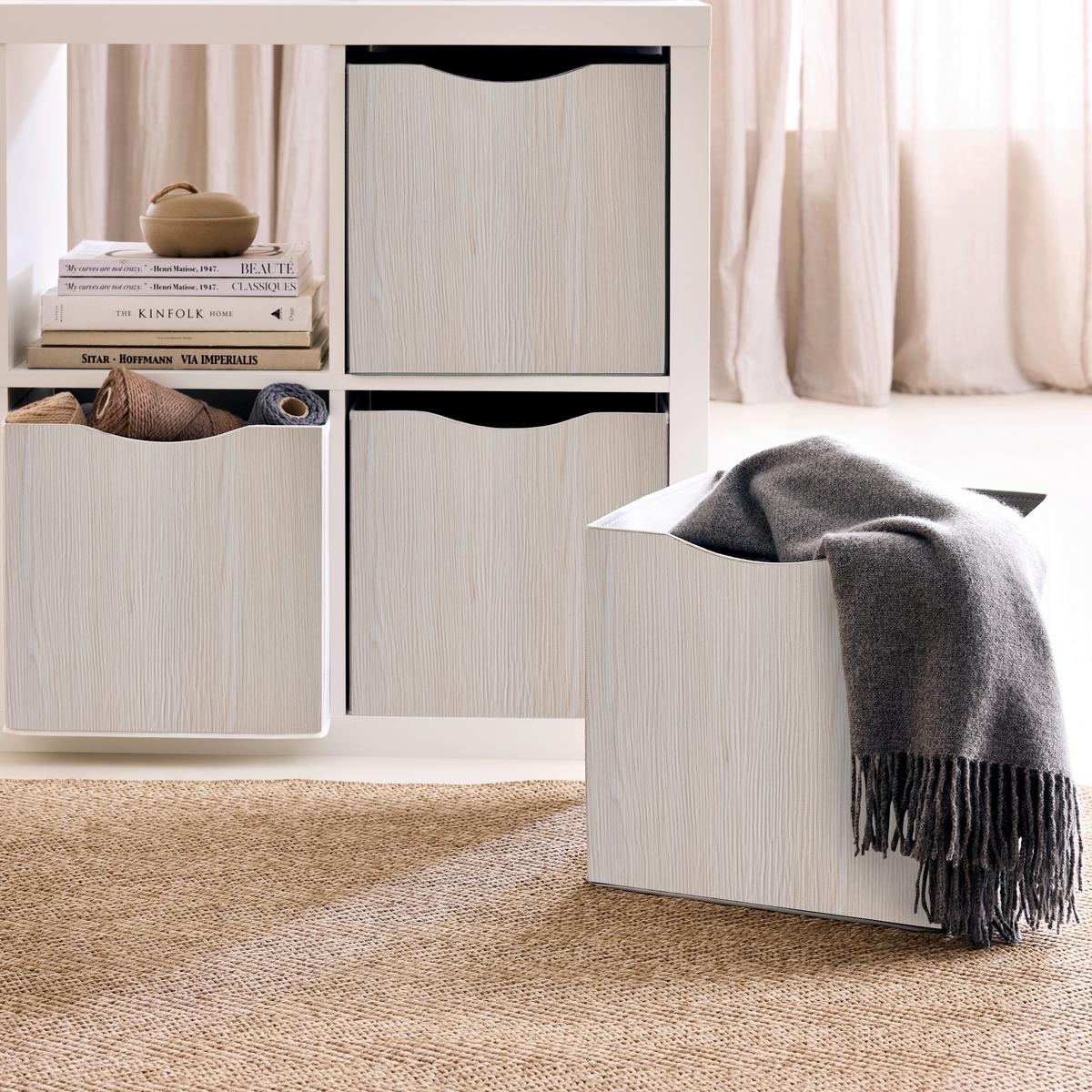 Skládací krabice BETTY - krémová, Konvenční, kompozitní dřevo/textil (33/33/32cm) - Mömax