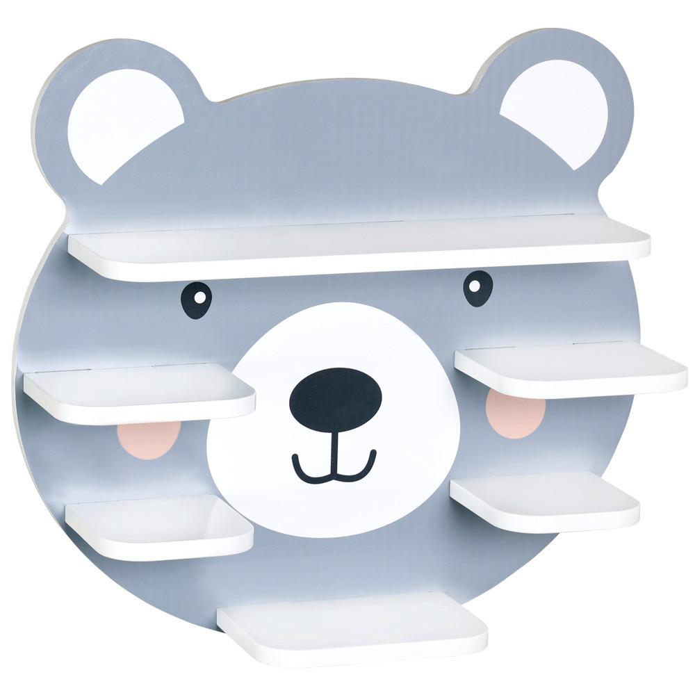 Wandregal Weiß, Grau B: 45 cm - Weiß/Grau, Basics, Holzwerkstoff (45/42/12cm) - Kesper