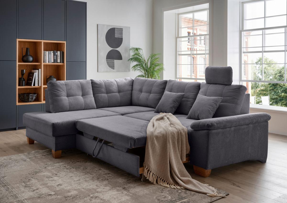 Ecksofa Brizzini, Grau S: 206x274 Cm - Naturfarben/Grau, MODERN, Textil (206/274cm) - Livetastic