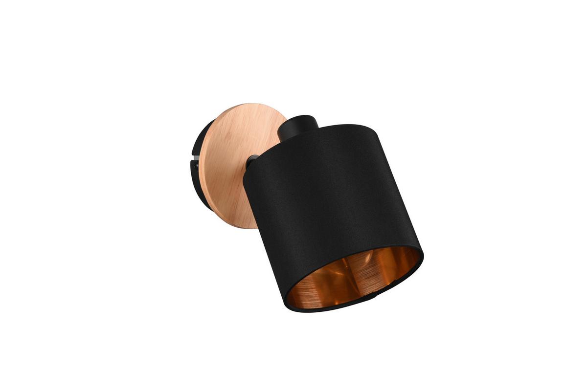 Wandstrahler Tommy 1-flammig L: 18,5 Cm - Goldfarben/Schwarz, KONVENTIONELL, Textil/Metall (18,5/12/19,5cm)