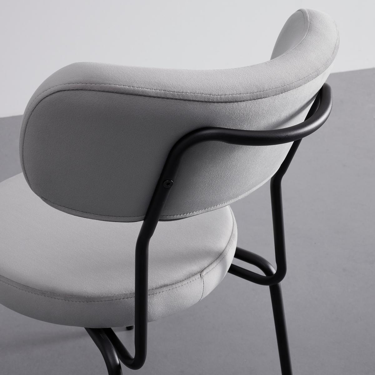 Sametová židle Lea - šedá - šedá/černá, Moderní, kov/dřevo (51/82/63cm) - Bessagi Home