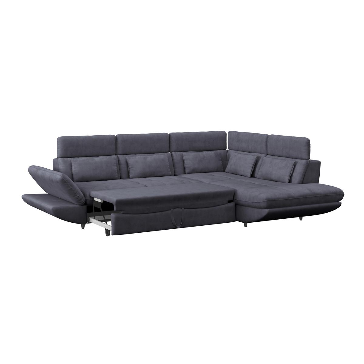 Wohnlandschaft Park - Schwarz/Dunkelblau, MODERN, Textil (233/311cm) - Luca Bessoni