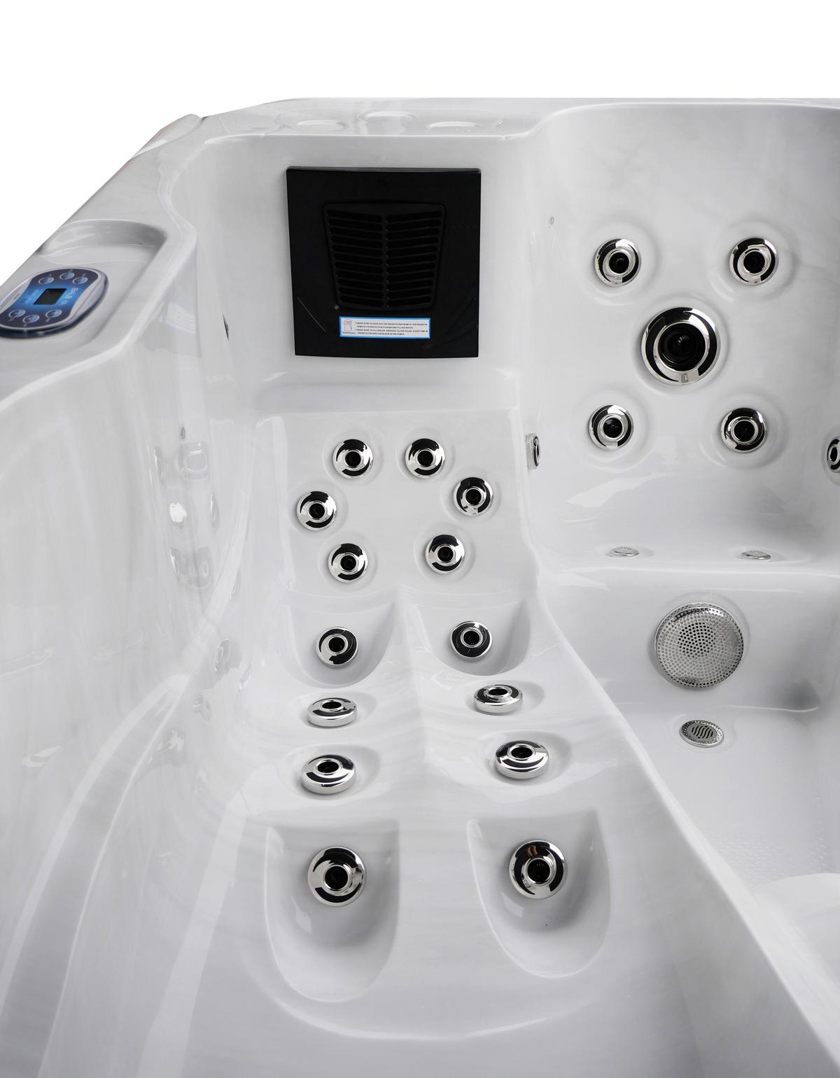 Whirlpool Capri Grauweiß B: 210 Cm - Grauweiß, KONVENTIONELL, Kunststoff (210/160/90cm) - Sanotechnik