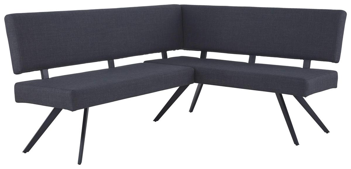 Eckbank Andros - Dunkelgrau/Schwarz, KONVENTIONELL, Textil/Metall (190/150cm) - MID.YOU