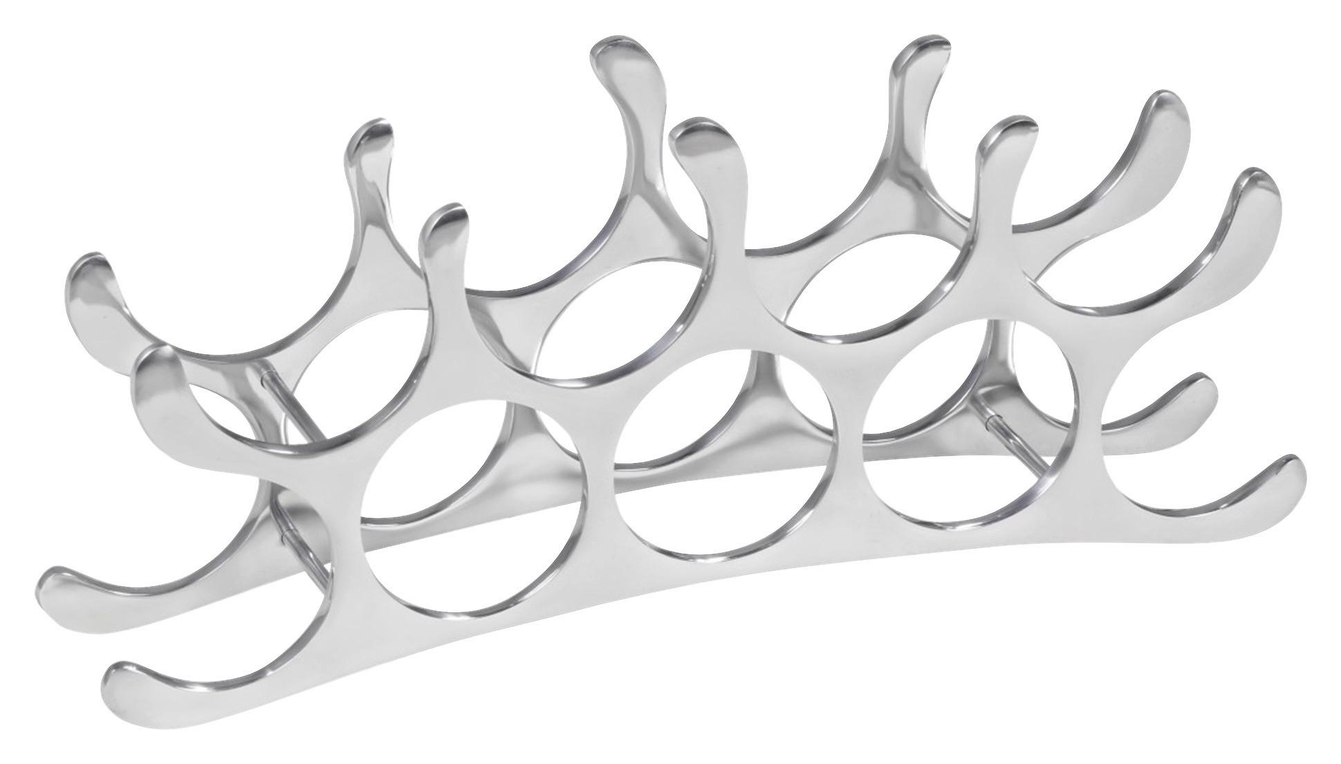 Weinregal Metall Alufarben 9 Flaschen Bxh: 55x20 Cm - Alufarben, MODERN, Metall (55/20/12cm) - MID.YOU