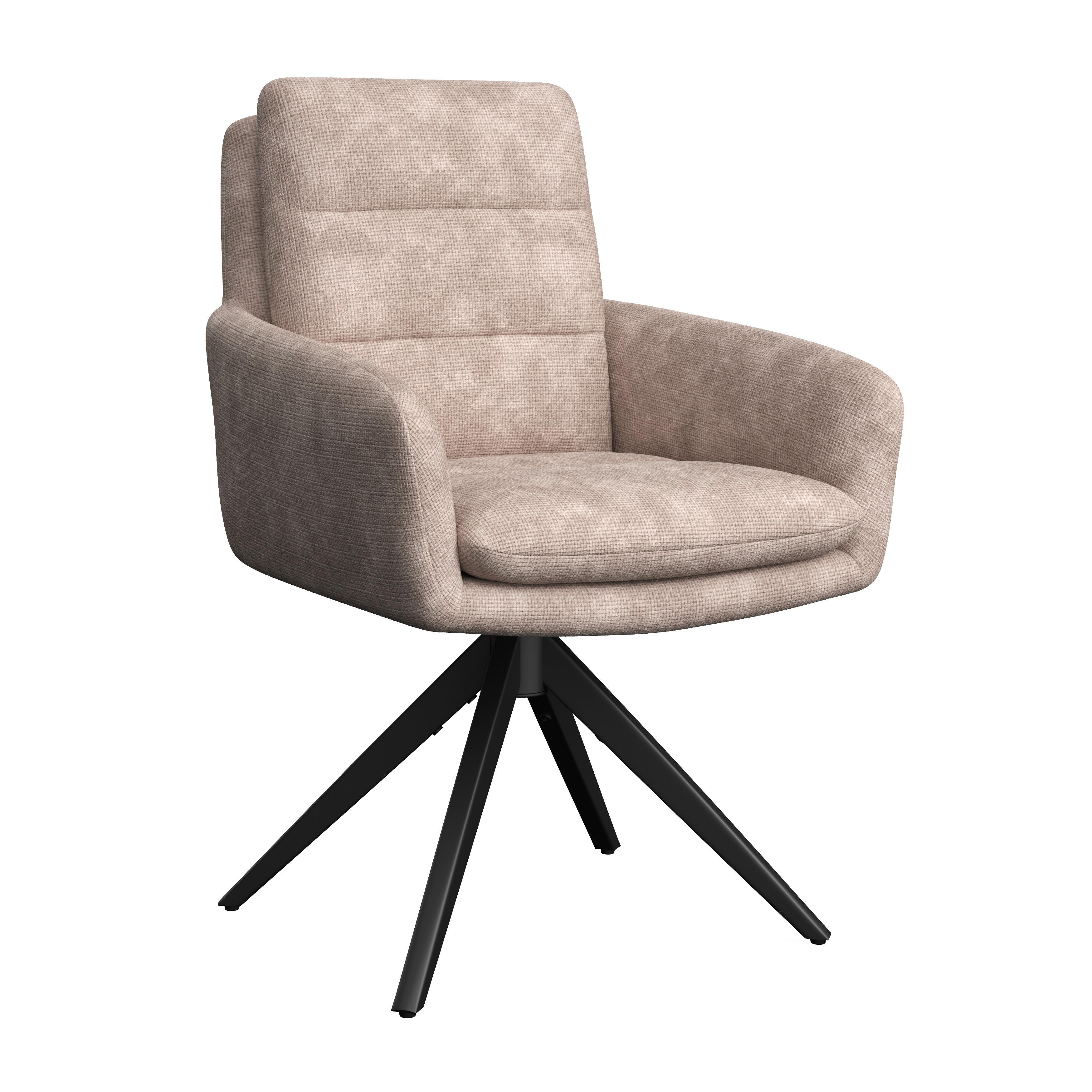 ŽIDLE S PODRUČKAMI LAURIN - černá/šedohnědá, Moderní, kov/dřevo (59/93/63cm) - Bessagi Home