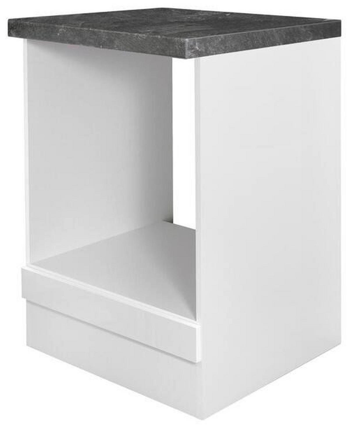 Szekrény Beépíthető Sütőnek Alba - fehér/magasfényű fehér, Modern, faalapú anyag (60/86/60cm)