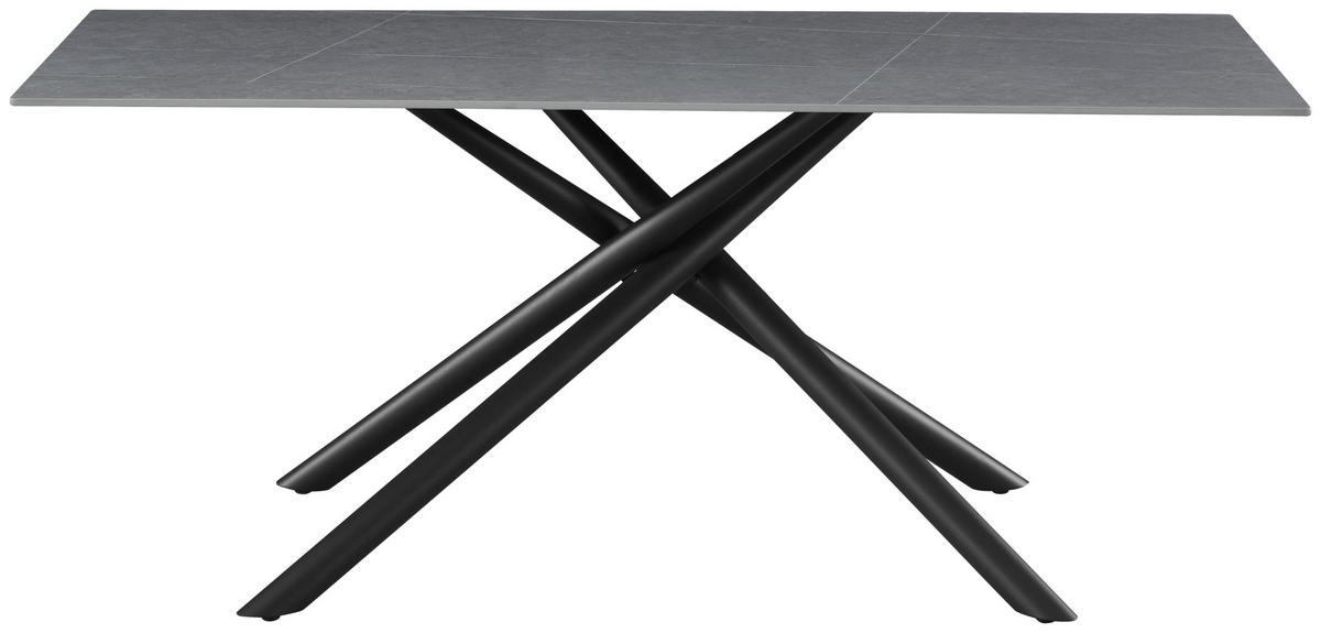 Esstisch Lior Keramik Grau, B: 180 Cm - Schwarz/Grau, KONVENTIONELL, Keramik/Metall (180/90/76cm) - MID.YOU