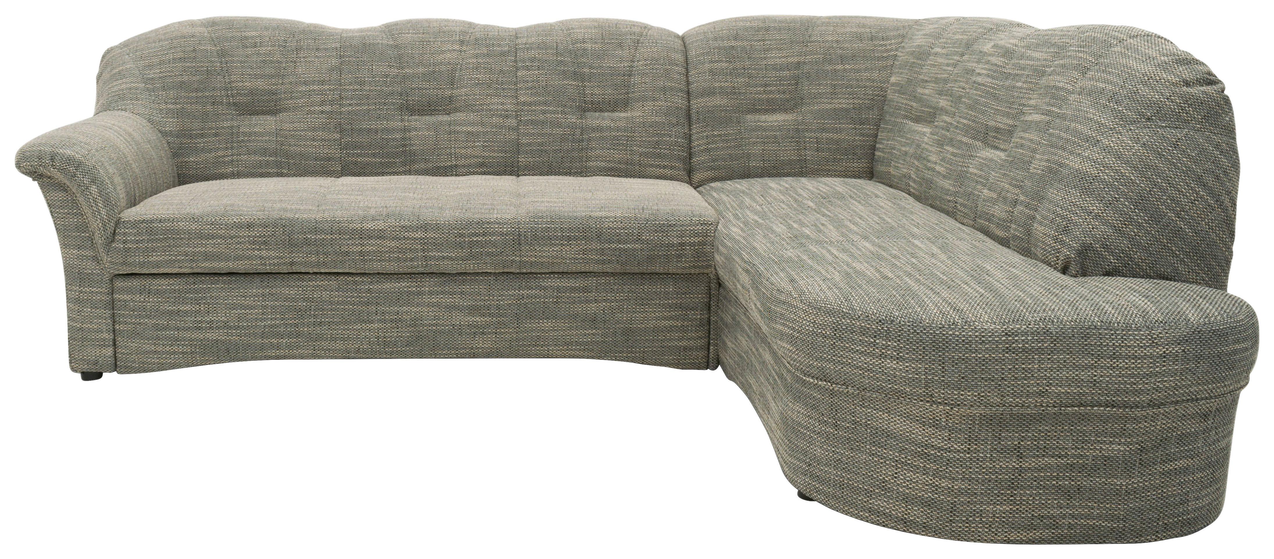 Ecksofa Papenburg Rücken echt Grau/Weiß - Schwarz/Weiß, KONVENTIONELL, Textil (243/180cm) - MID.YOU