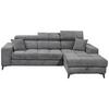 Ecksofa Sydney Anthrazit S: 268/172 cm - Anthrazit/Schwarz, KONVENTIONELL, Textil (268/172cm) - MID.YOU