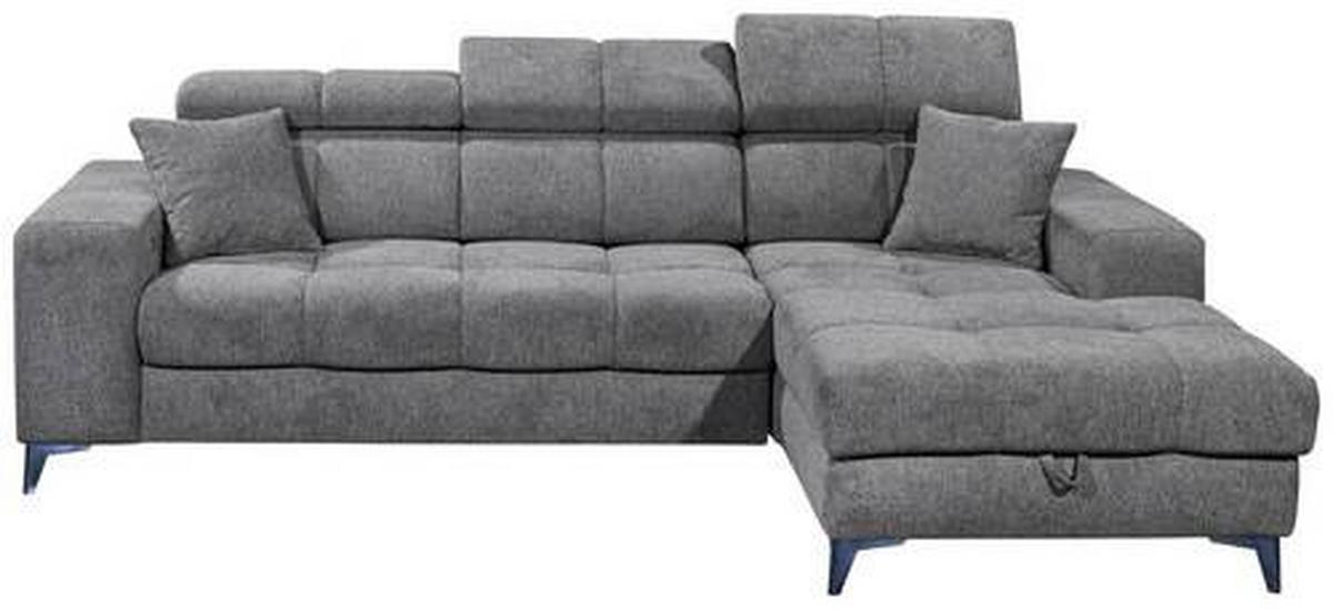 Ecksofa Sydney Anthrazit S: 268/172 cm - Anthrazit/Schwarz, KONVENTIONELL, Textil (268/172cm) - MID.YOU