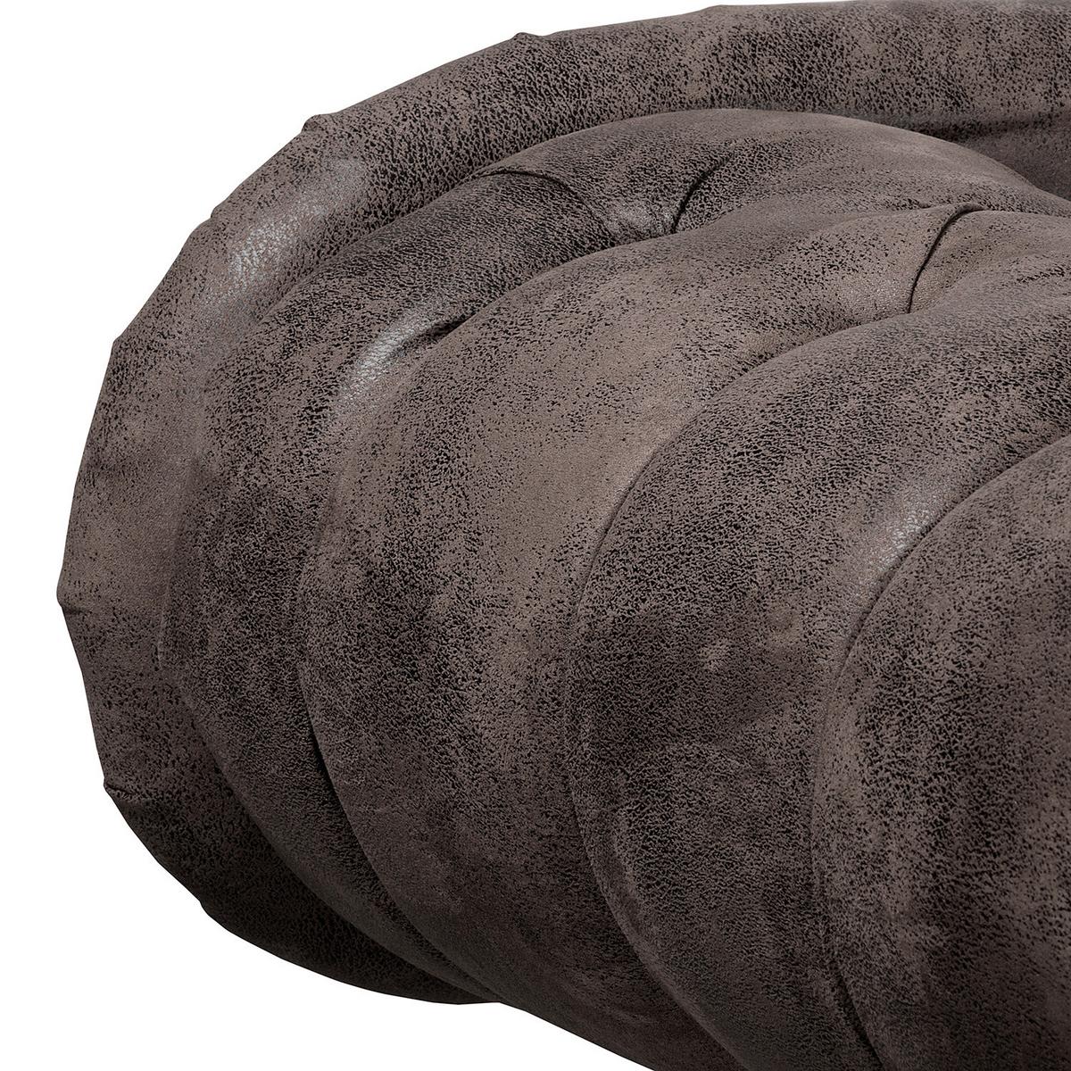 Récamiere Pako Schwarz B: 185cm - Schwarz/Braun, Design, Textil (185/93/75cm) - Livetastic