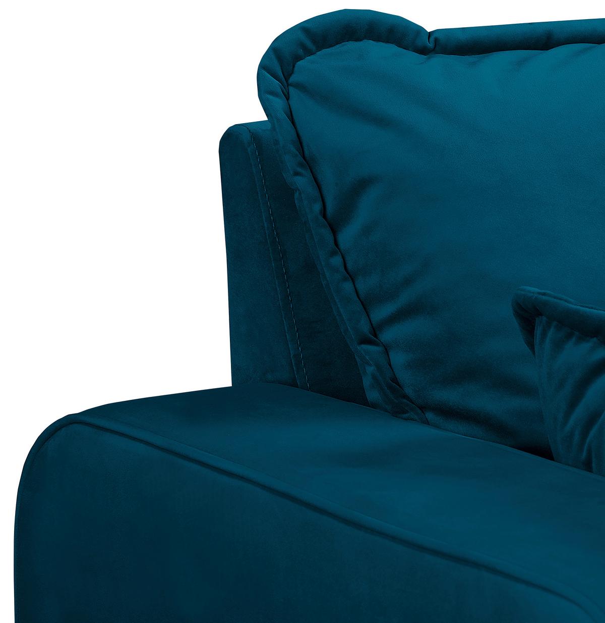 Ecksofa Beata Blau S: 230x150 cm - Wengefarben/Blau, Design, Textil (230/150cm) - Livetastic