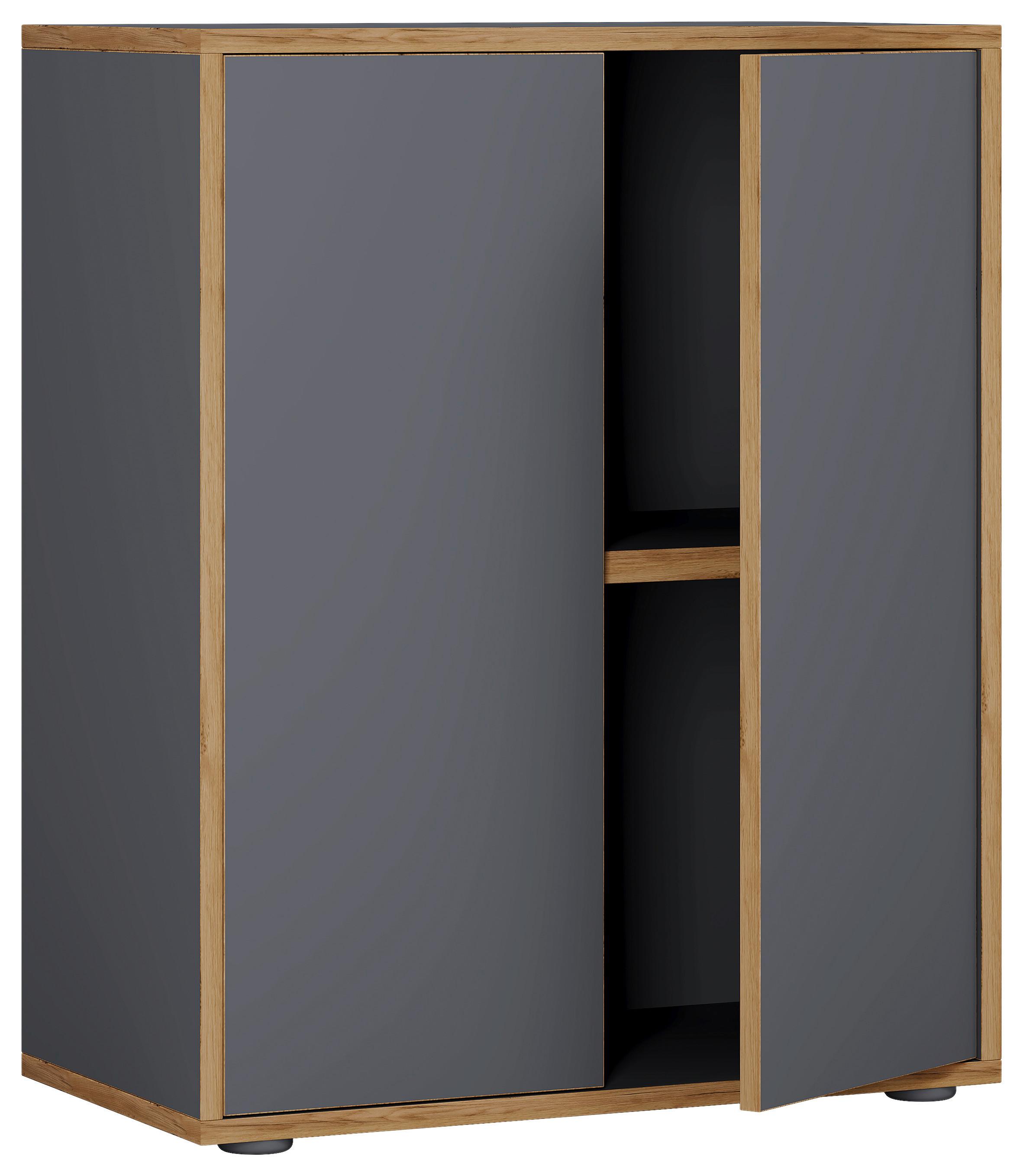 Aktenschrank Salia Anthrazit, Honigeiche B: 60 cm - Honigeiche/Anthrazit, Design, Holzwerkstoff (60/74/33cm) - MID.YOU