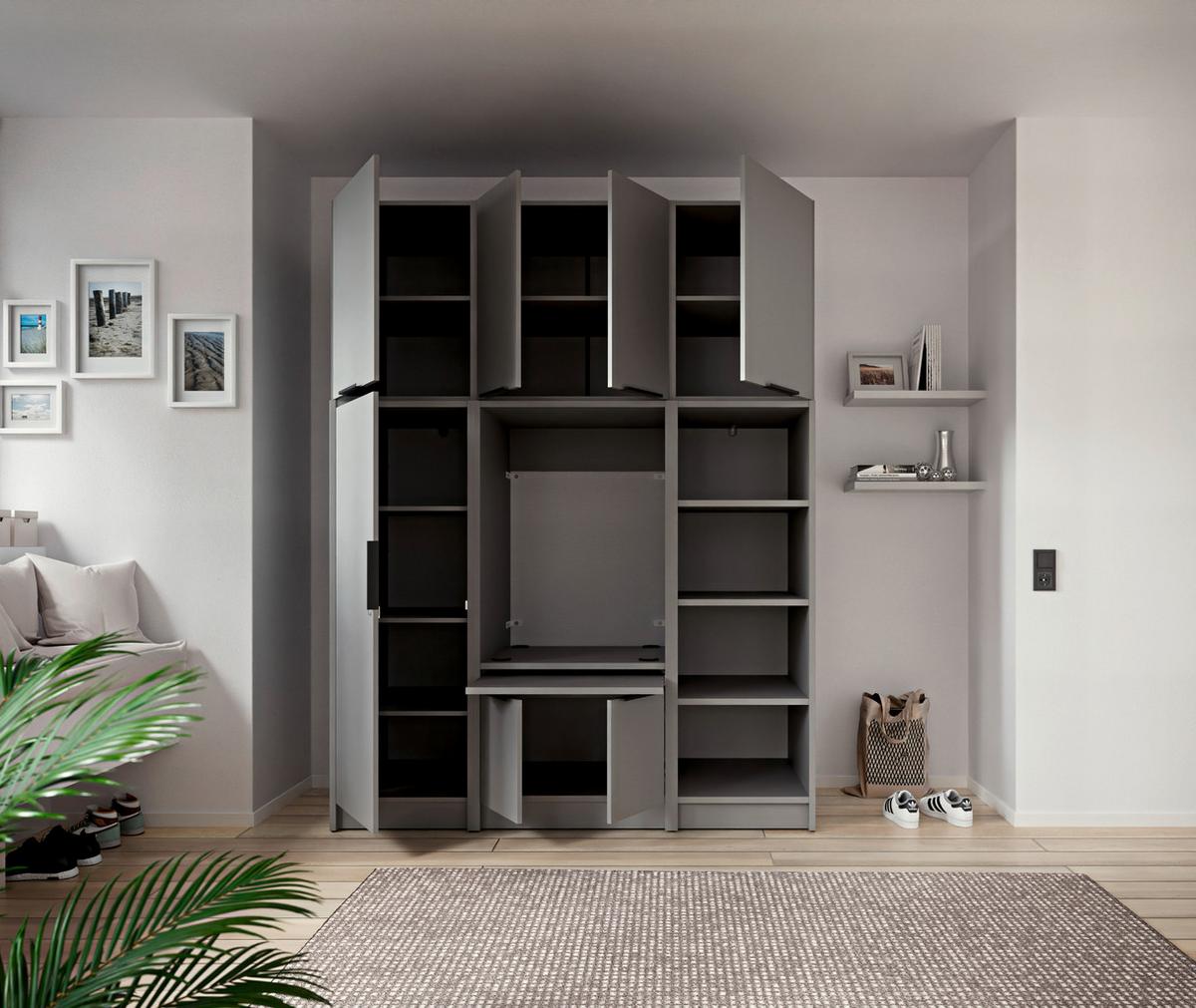 NÁSTAVEC NA SKŘÍŇ TIDY HERO - šedá/černá, Basics, kov/kompozitní dřevo (50/70/68cm) - P & B