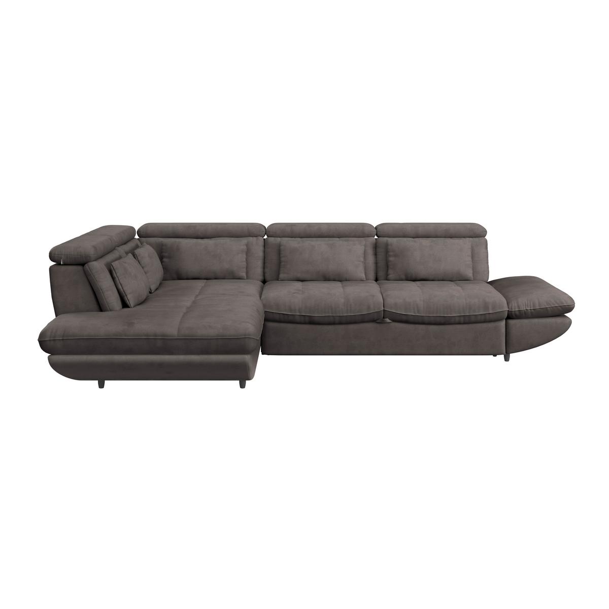 Wohnlandschaft Park - Dunkelbraun/Schwarz, MODERN, Textil (311/233cm) - Luca Bessoni