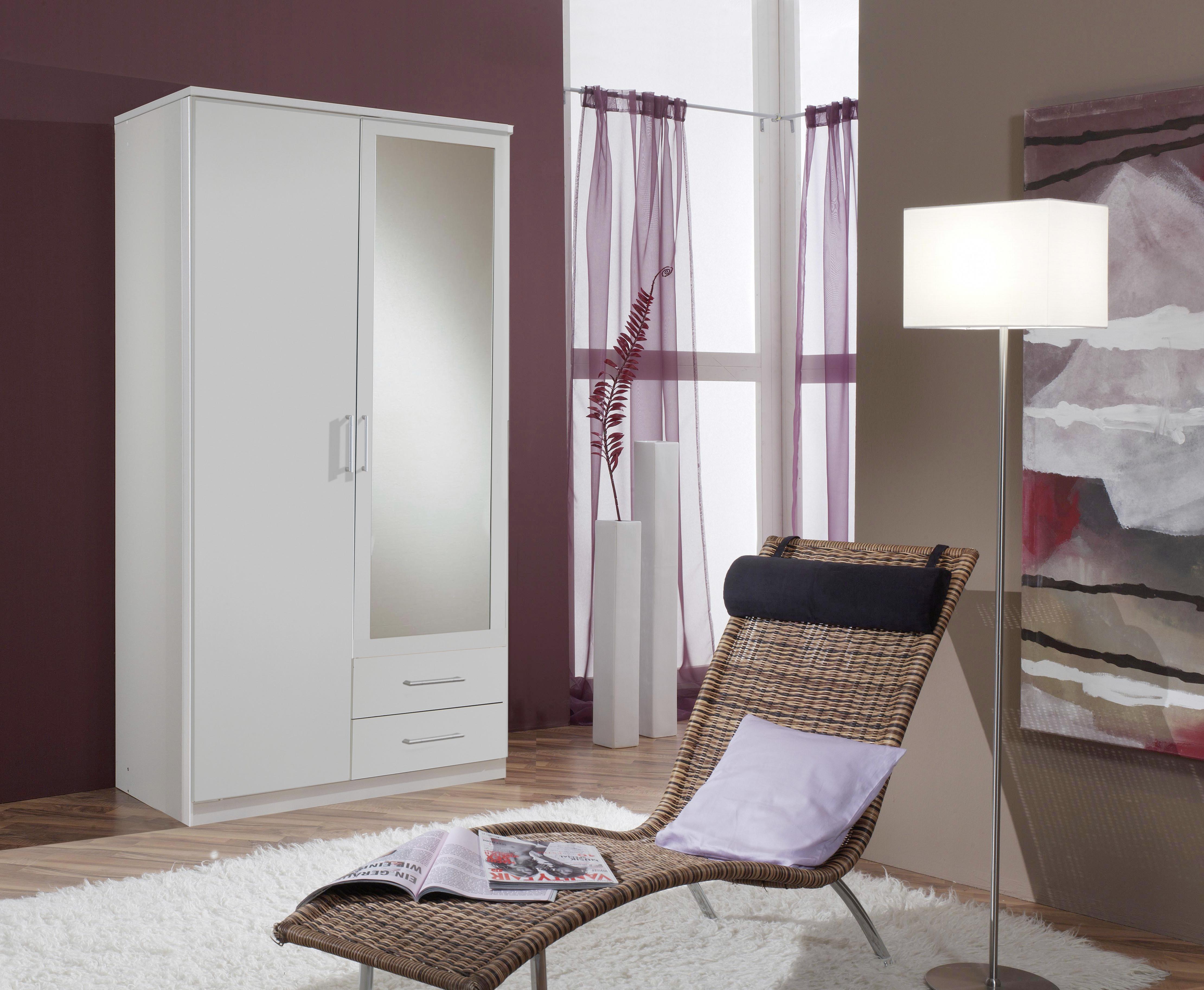 Šatní Skříň Osaka Šířka 90cm - bílá/barvy hliníku, Konvenční, kompozitní dřevo/plast (90/199/58cm) - MID.YOU