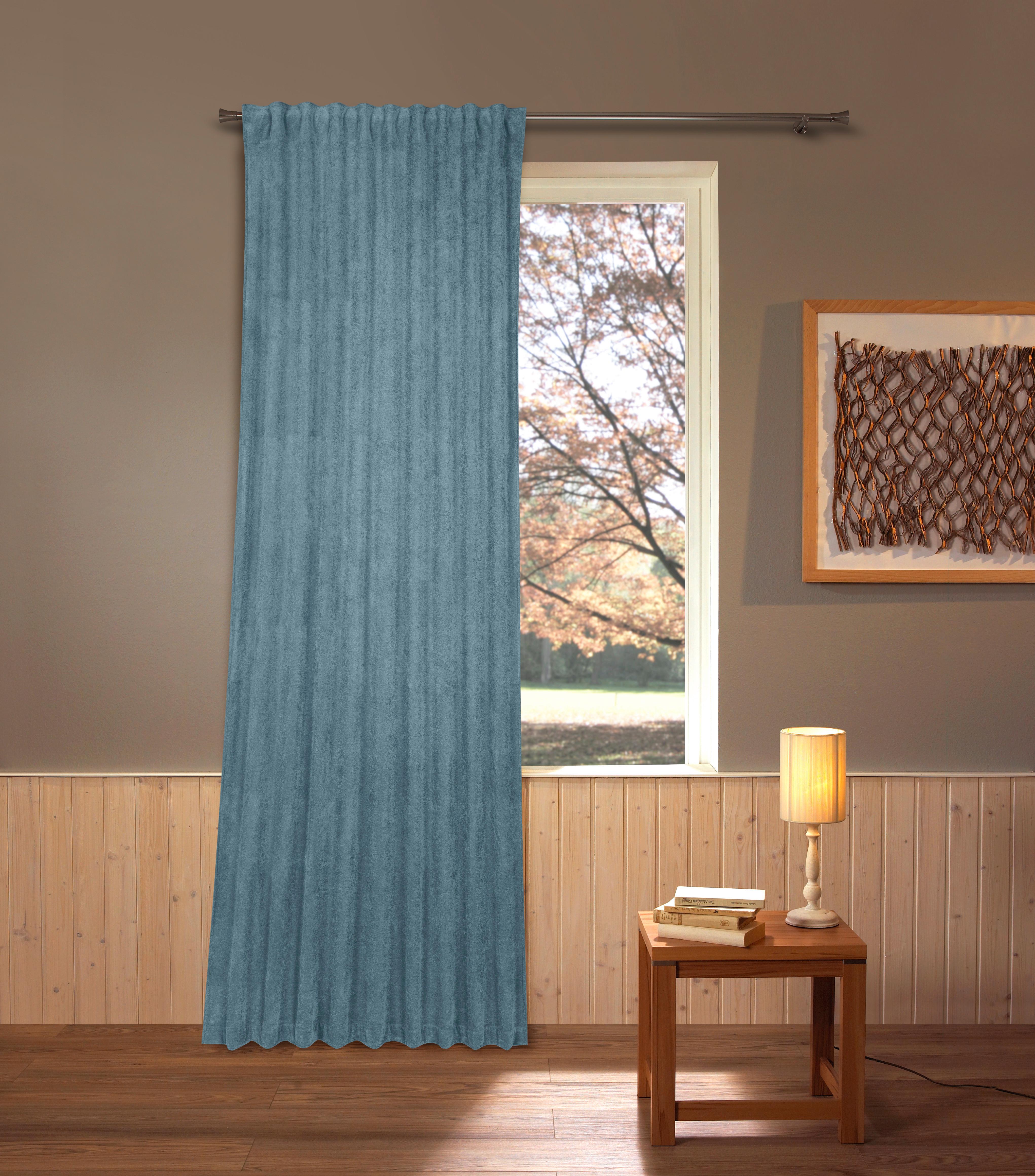 Fertigvorhang Anika - Blau, ROMANTIK / LANDHAUS, Textil (140/245cm) - James Wood