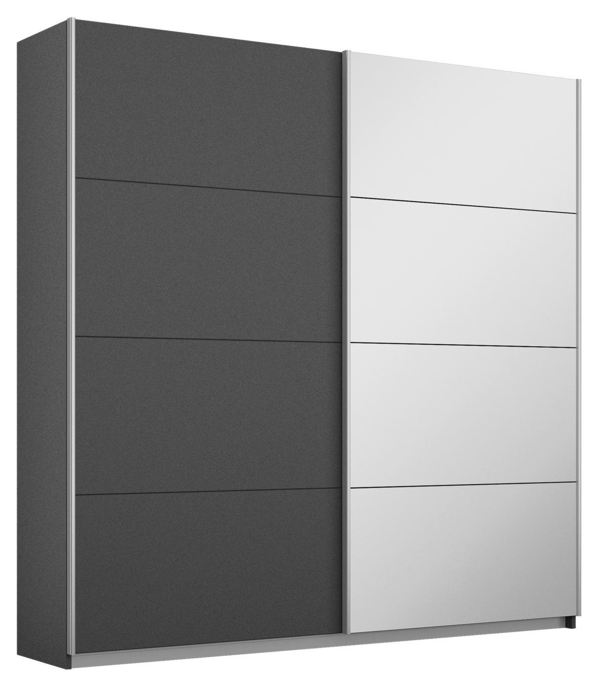 Schwebetürenschrank Subito - Silberfarben/Graphitfarben, MODERN, Holzwerkstoff (181/197/61cm) - Rauch Möbel