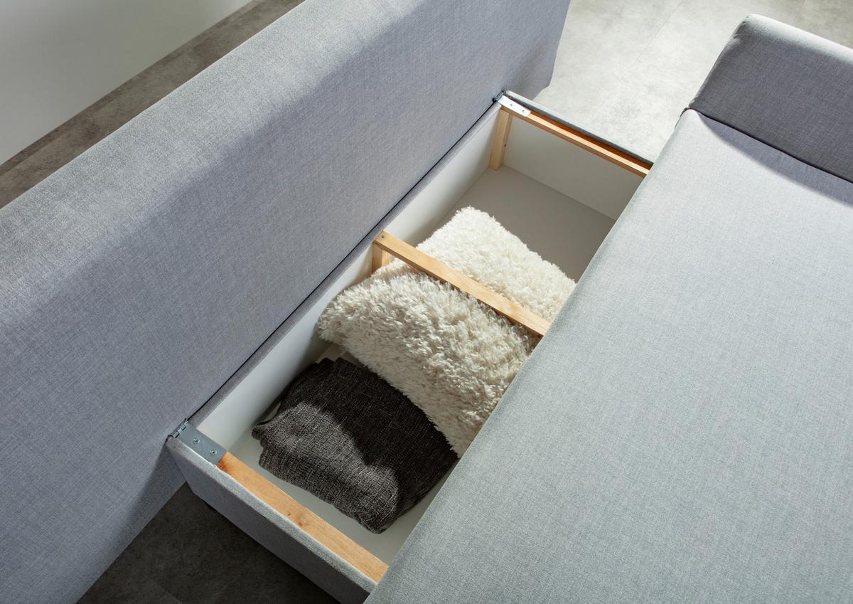 Schlafsofa Sorini, Hellgrau B: 194 Cm - Chromfarben/Hellgrau, Design, Textil (194/73/91cm) - MID.YOU