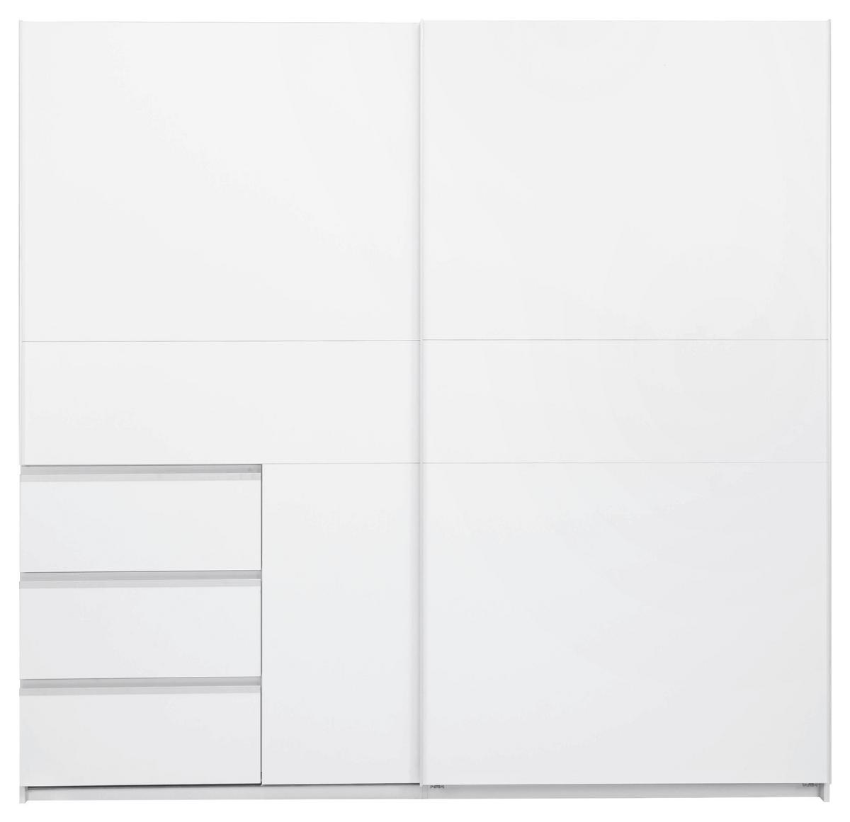 SCHIEBETÜRENSCHRANK Wilma Weiß B: 215cm - Weiß, MODERN, Holzwerkstoff (215/210/61,5cm) - P & B