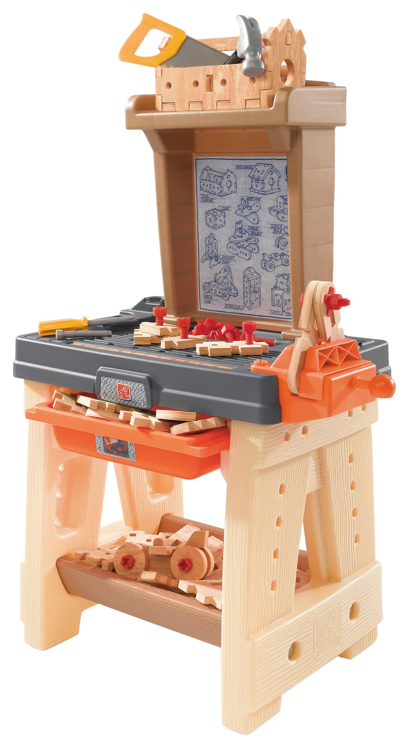 Detský Stolík S Náradím Real Projects - oranžová/hnedá, Basics, plast (57,8/89,2/36,8cm)