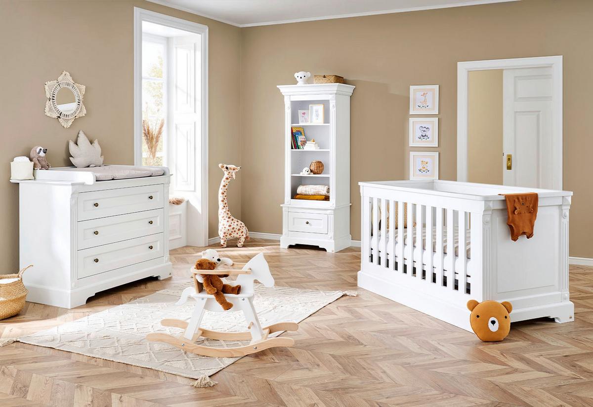 BABYZIMMER Weiß, Holzwerkstoff - Weiß, Trend, Holzwerkstoff (151/81/88cm) - Pinolino