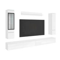 Wohnwand Vera Xxl Weiß/weiß Hg B: 300cm - Weiß Hochglanz/Weiß, Basics, Glas/Holzwerkstoff (300/162/33cm) - P & B