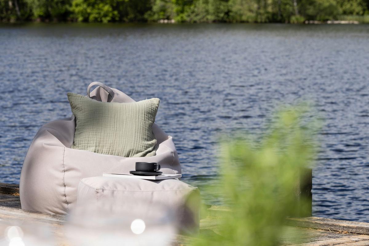 Outdoorsitzsack Bago - Beige, KONVENTIONELL, Textil (90/110/90cm) - Gardenson
