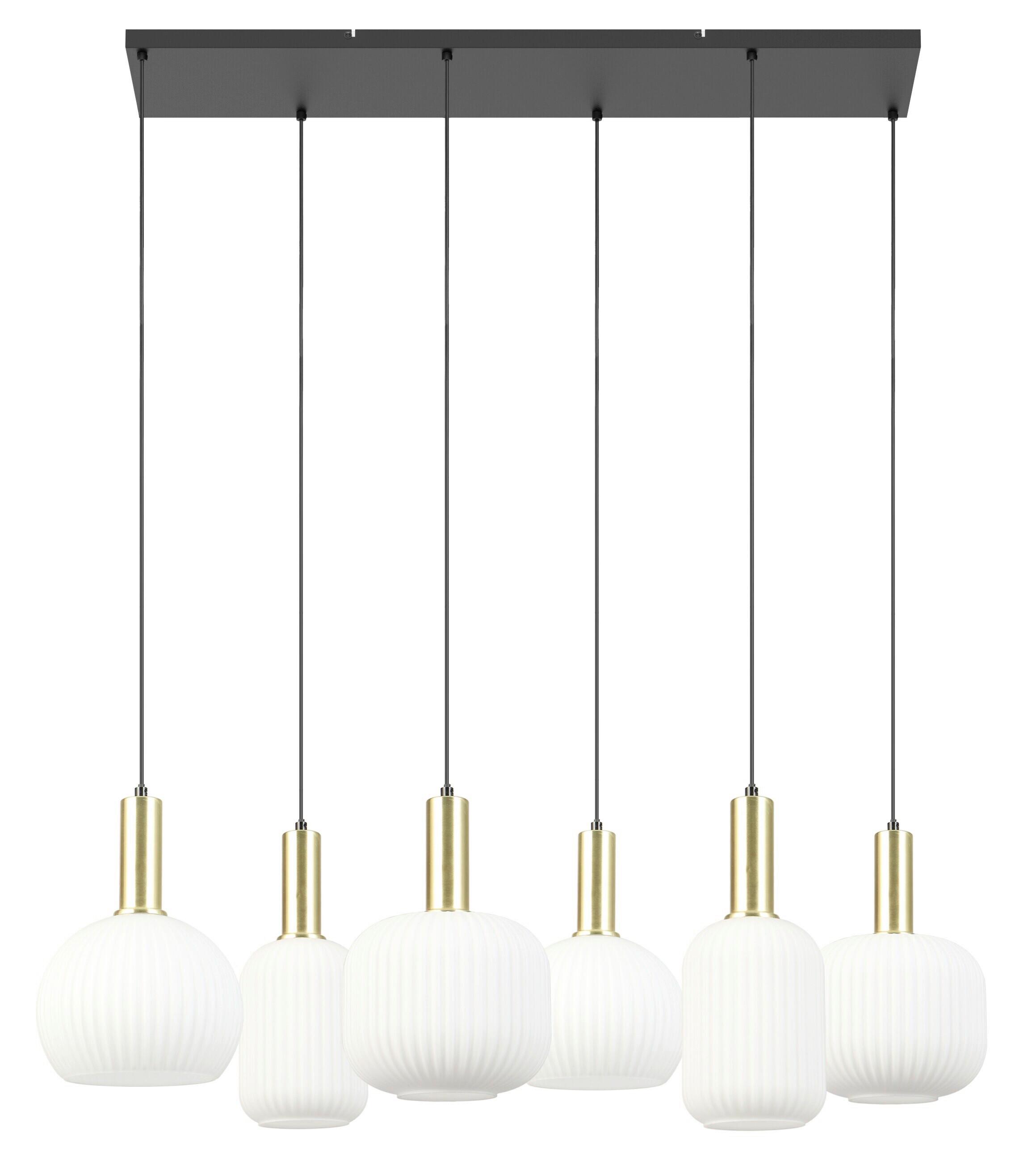 HÄNGELEUCHTE SCHER - Schwarz/Weiß, MODERN, Glas/Metall (95/39/120cm)
