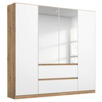 Drehtürenschrank Nidda Eiche Artisan B: 181 cm - Silberfarben/Weiß, Basics, Holzwerkstoff (181/197/54cm) - Rauch Möbel