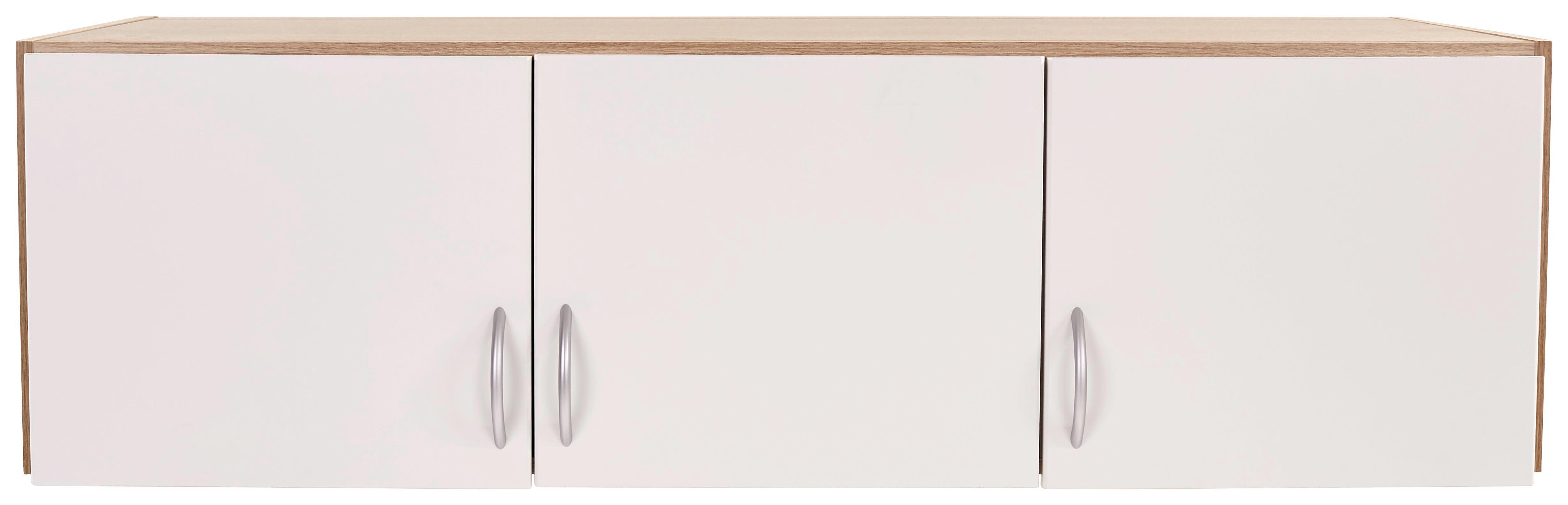 Aufsatzschrank Karo Extra B:136cm Riviera/ Weiß Dekor - Eichefarben/Weiß, KONVENTIONELL, Holzwerkstoff (136/39/54cm)