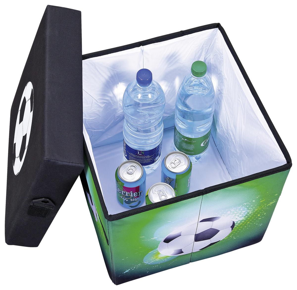 Kühlbox 49 Liter Fußball Mit Tragegurt, Grün/schwarz - fekete/fehér, Basics, textil (37/36/37cm) - MID.YOU