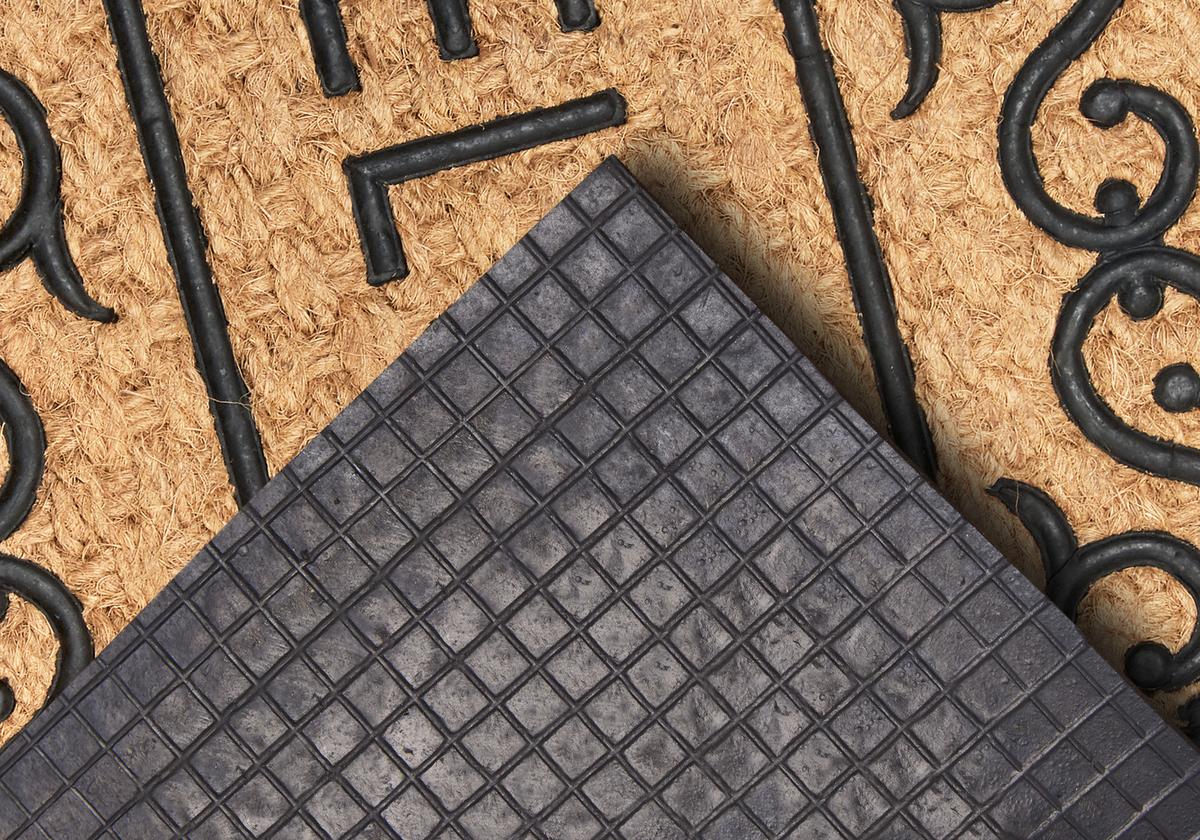 Kokosmatte Mix Mats Floral Border 45x75 - Hellbraun/Schwarz, Basics, Naturmaterialien/Kunststoff (45/75cm) - Esposa