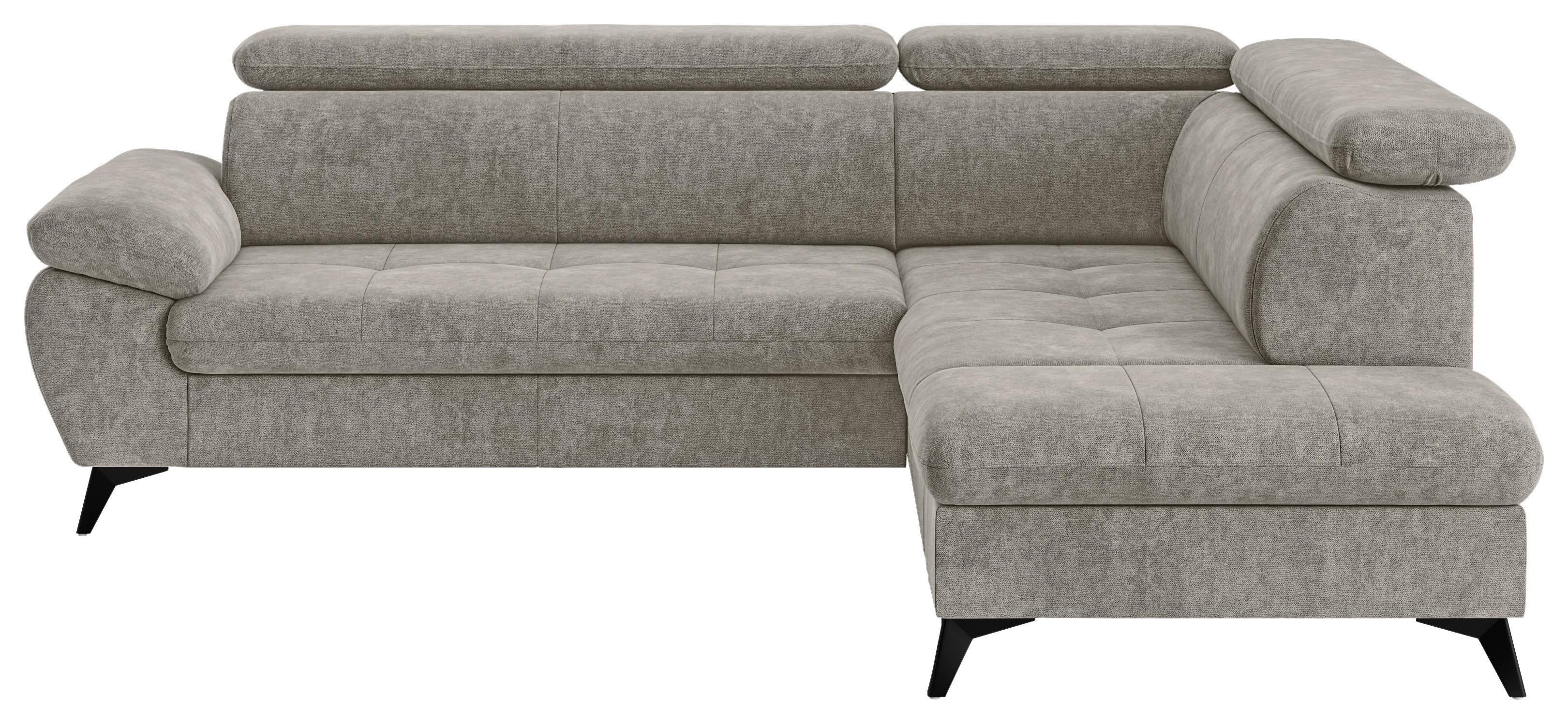 Ecksofa Mit Bettkasten Hudson 265x207 Cm Schlammfarben - Schlammfarben/Schwarz, Textil (265/207cm) - MID.YOU