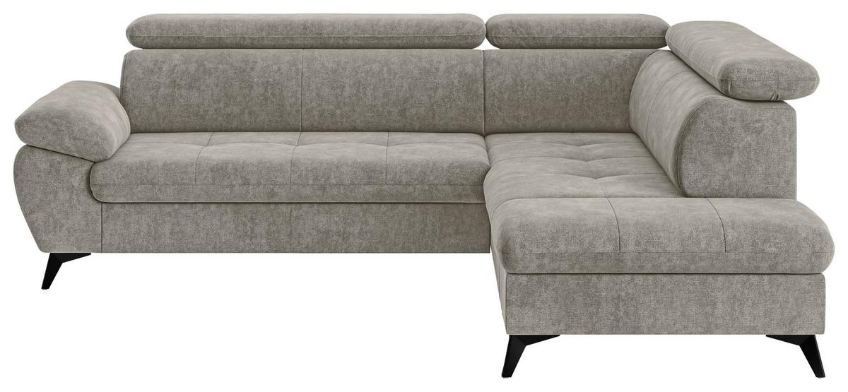 Ecksofa mit Bettkasten Hudson 265x207 cm Schlammfarben - Schlammfarben/Schwarz, Textil (265/207cm) - MID.YOU