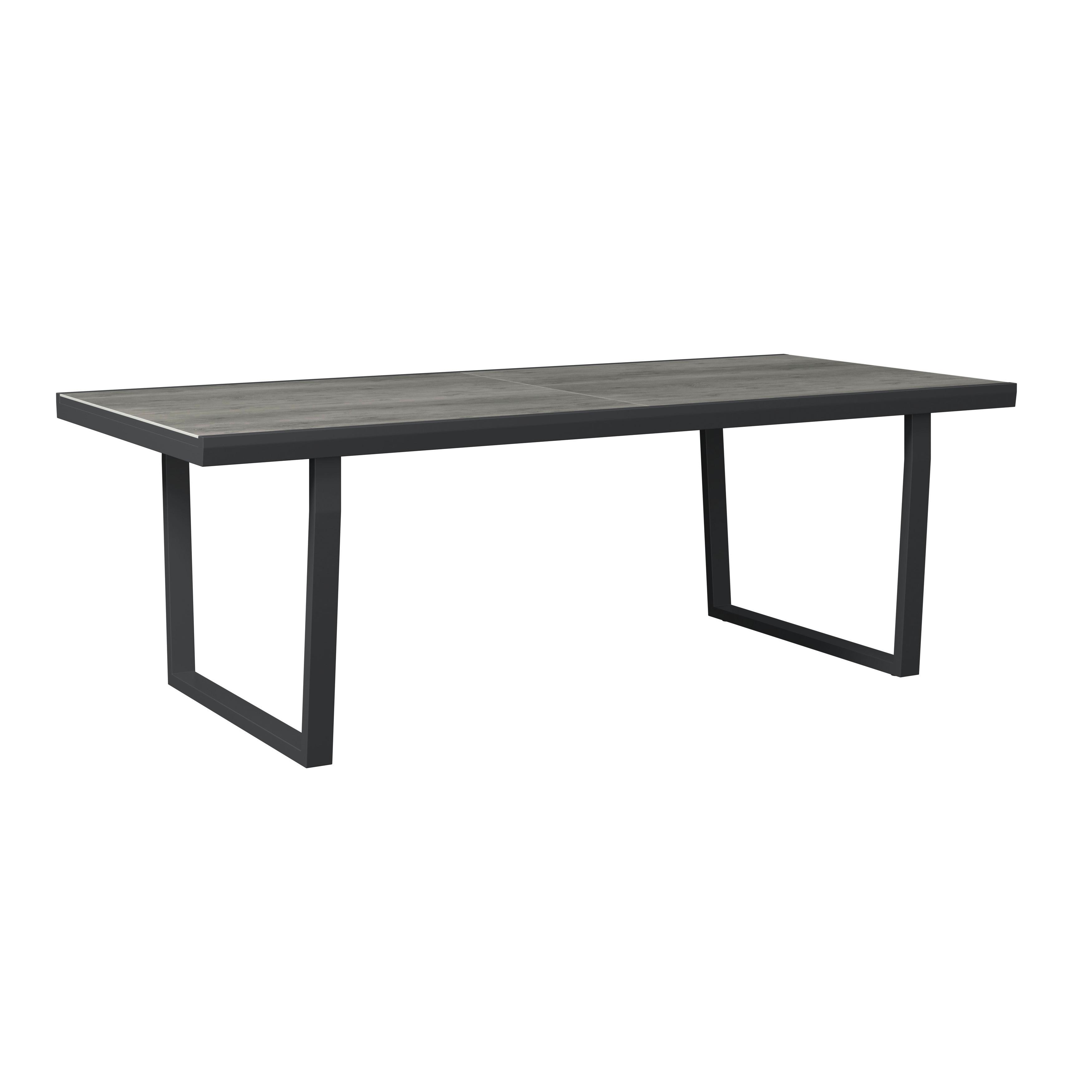 Gartentisch Sylt - Weiß/Naturfarben, MODERN, Kunststoff/Metall (220-330/75/100cm) - Beldano