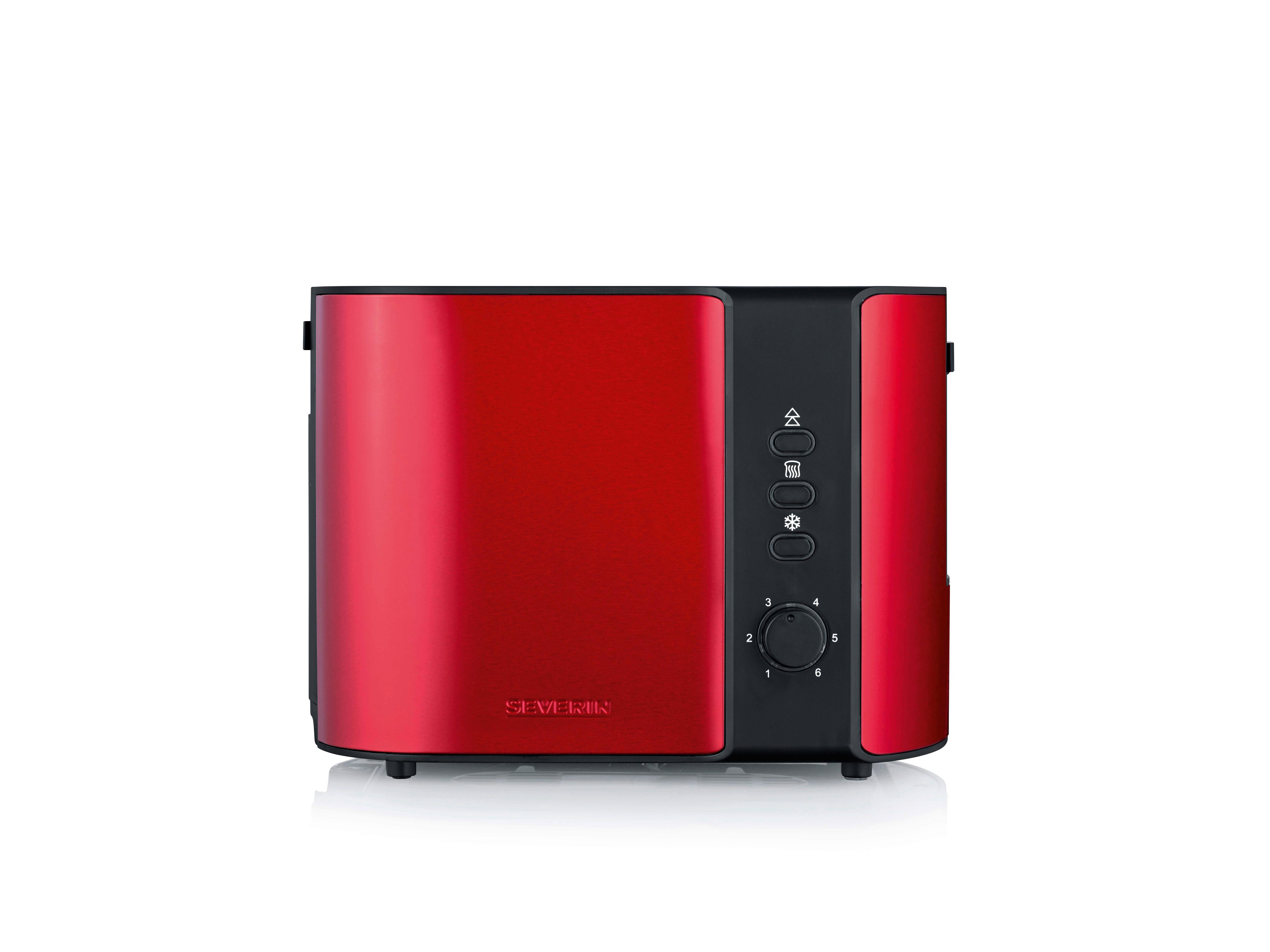 Toaster Mary mit Brötchenaufsatz - Rot/Schwarz, Kunststoff/Metall (26/18,5/19,5cm) - Severin