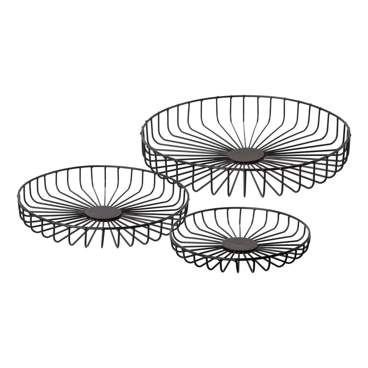 Dekorační miska Petra, Ø: 34cm - černá, Basics, kov (34/6cm) - Modern Living