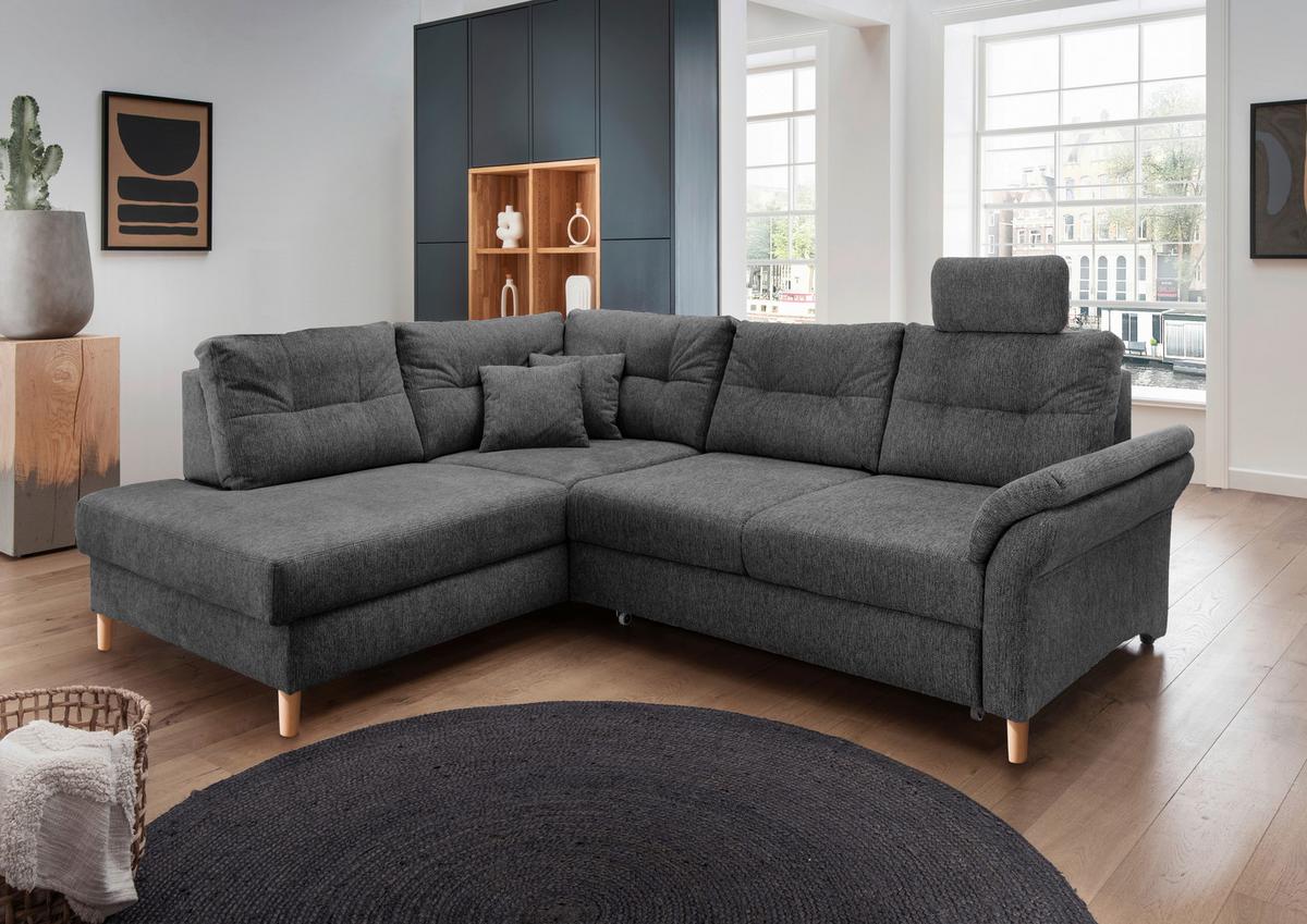 Ecksofa Brizzini Anthrazit S: 206x264 Cm - Anthrazit/Naturfarben, MODERN, Textil (206/264cm) - Livetastic