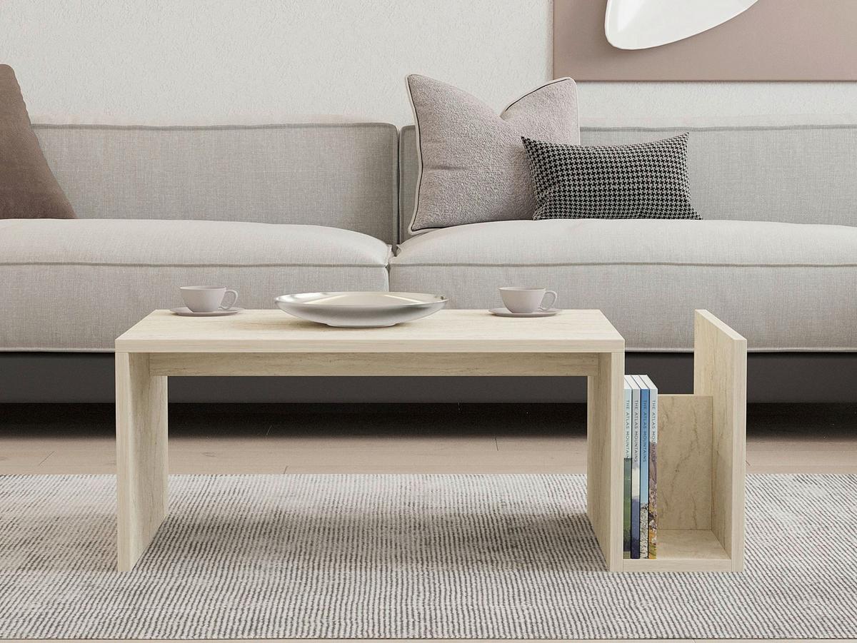COUCHTISCH Travertine B: 86,8cm - Beige, MODERN, Holzwerkstoff (86.8/32,4/50cm)