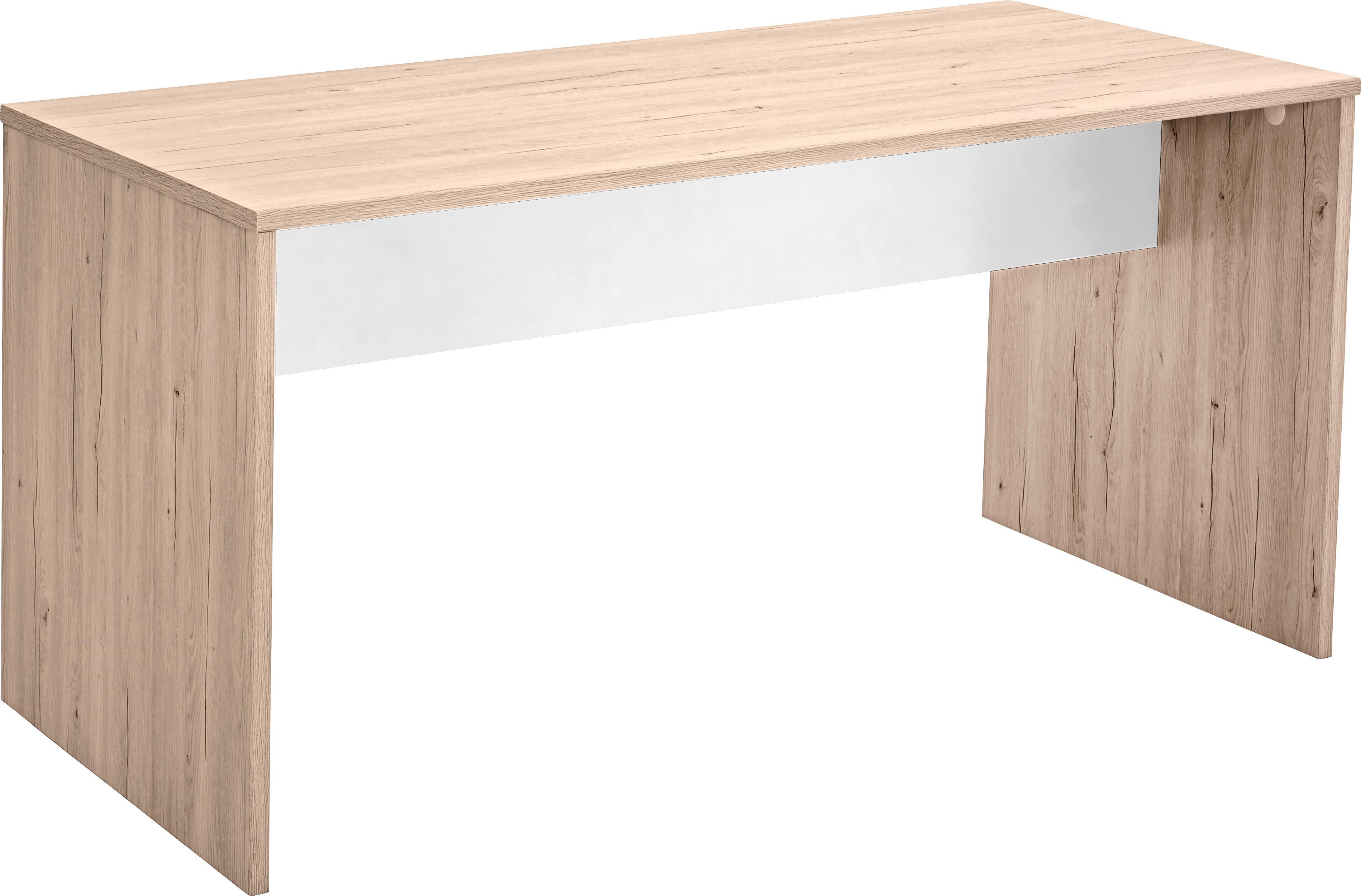 Psací Stůl Cariba Šírka 140cm - bílá/barvy dubu, Design, kompozitní dřevo (140/72/70cm) - MID.YOU