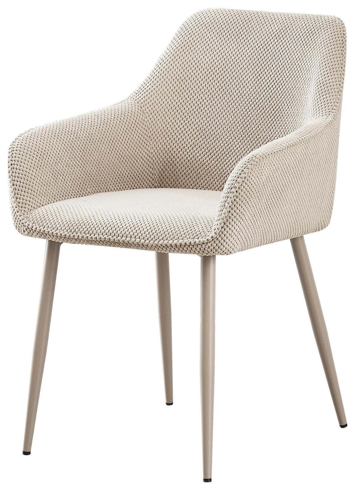 Szék Cora - bézs/krémszínű, Modern, textil/fém (56/81/62cm) - MID.YOU