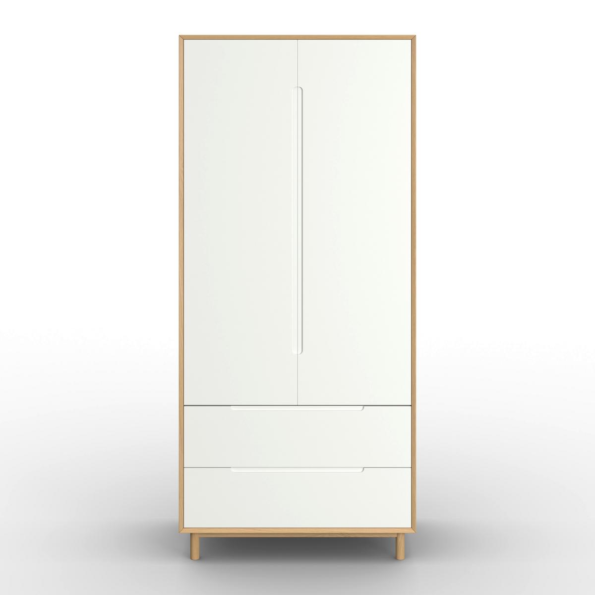 Šatníková skriňa MARLO š. cca 100 cm, dekor biela/dub - biela/farba duba, Modern, drevo/kompozitné drevo (100/223/60cm) - Bessagi Home