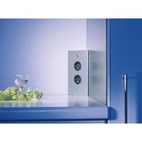 Ecksteckdose Küche Edelstahl 2-Fach BxH 11,5x20 cm - Edelstahlfarben, ROMANTIK / LANDHAUS, Metall (11,5/20cm)